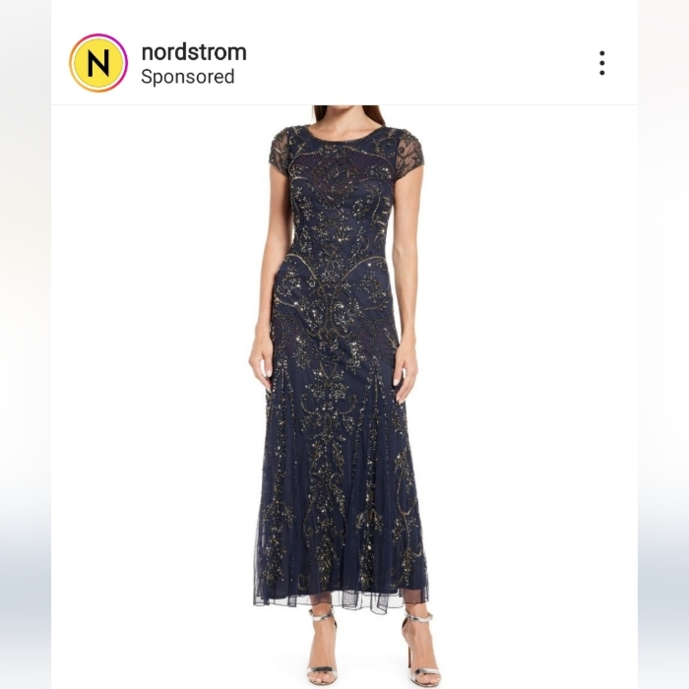 COPY - Pisarro Nights Sequin Slate(Deep Blue). Dress Size 14.
